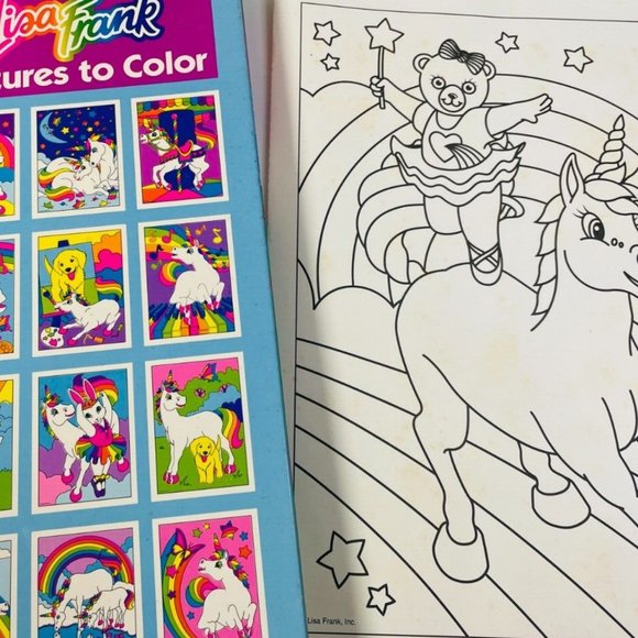Lisa Frank 90s Vintage Pictures to Color 12 Page Coloring Set - Picture 3 of 3